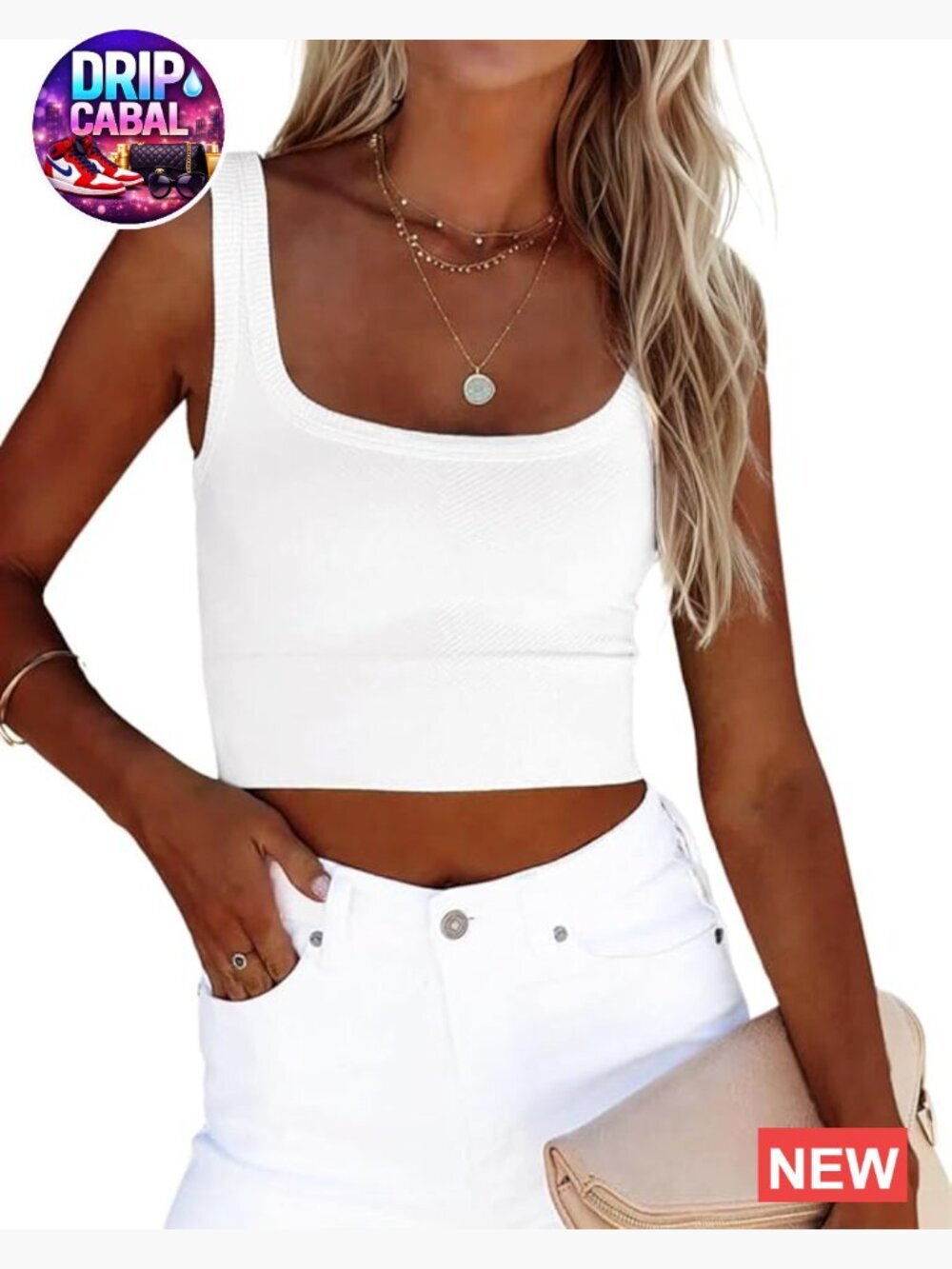 Scoop Neck Sleeveless Crop Top Chevron Ribbed Knit Fitted Basic Cropped Tank